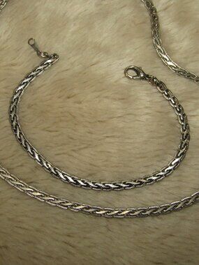 Vintage Wheat Chain Necklace & Bracelet Set